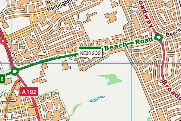 NE30 2QS map - OS VectorMap District (Ordnance Survey)
