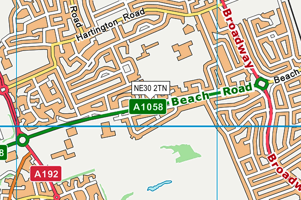 NE30 2TN map - OS VectorMap District (Ordnance Survey)