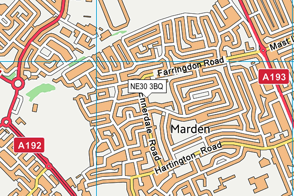 NE30 3BQ map - OS VectorMap District (Ordnance Survey)