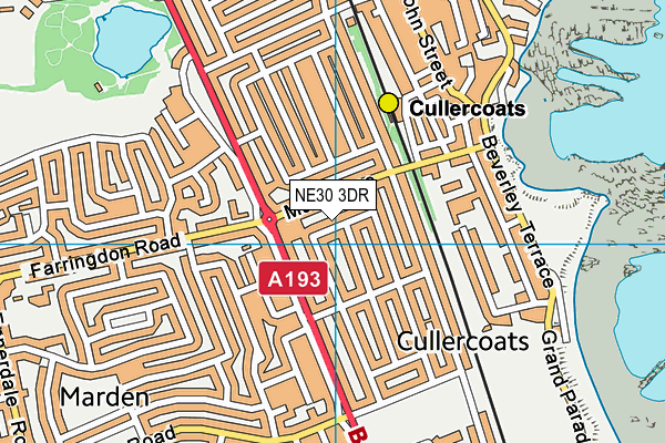 NE30 3DR map - OS VectorMap District (Ordnance Survey)