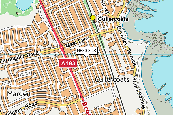 NE30 3DS map - OS VectorMap District (Ordnance Survey)
