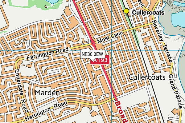 NE30 3EW map - OS VectorMap District (Ordnance Survey)