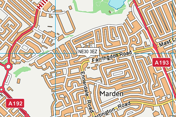 NE30 3EZ map - OS VectorMap District (Ordnance Survey)