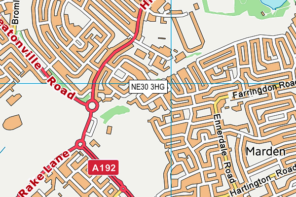 NE30 3HG map - OS VectorMap District (Ordnance Survey)