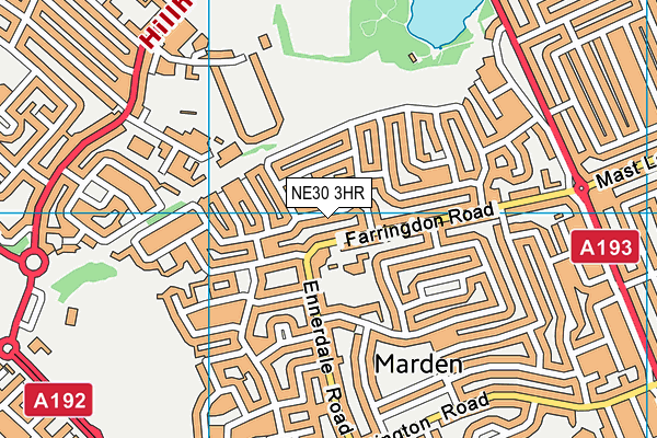 NE30 3HR map - OS VectorMap District (Ordnance Survey)