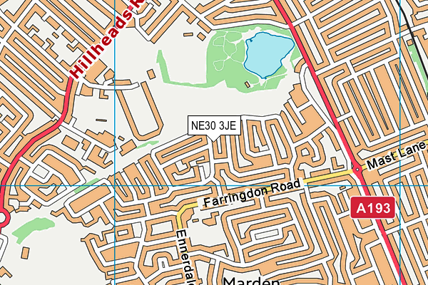 NE30 3JE map - OS VectorMap District (Ordnance Survey)