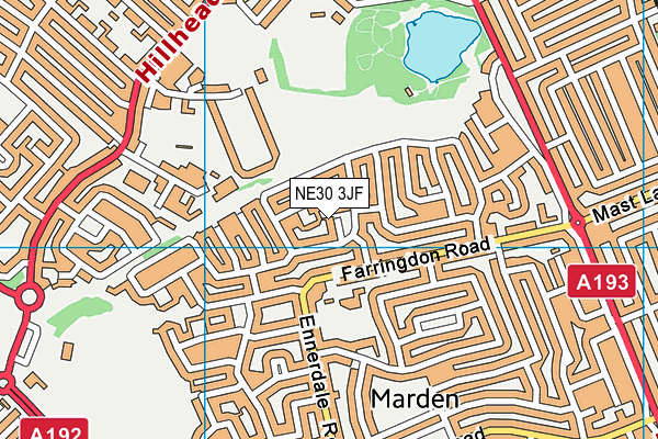 NE30 3JF map - OS VectorMap District (Ordnance Survey)