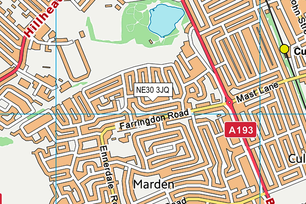 NE30 3JQ map - OS VectorMap District (Ordnance Survey)