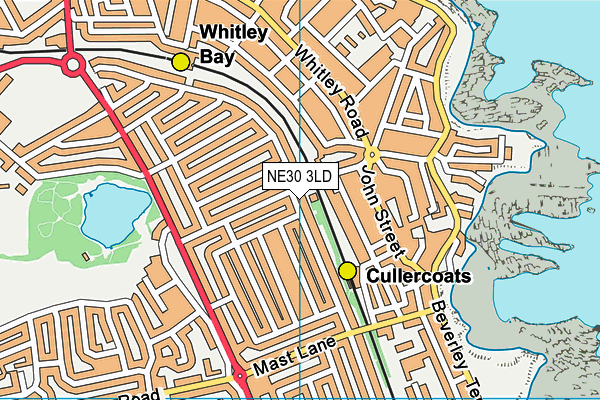 NE30 3LD map - OS VectorMap District (Ordnance Survey)