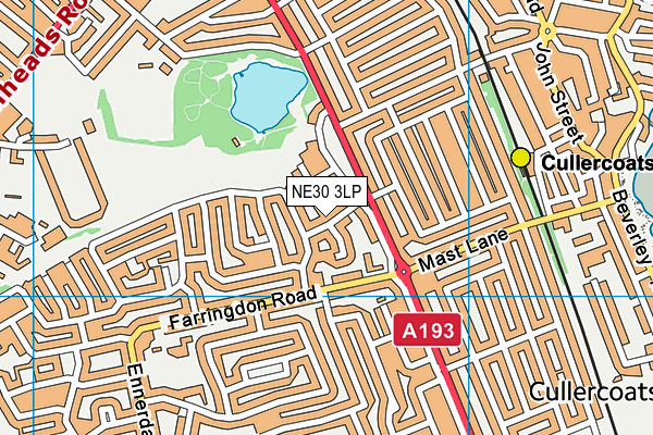 NE30 3LP map - OS VectorMap District (Ordnance Survey)