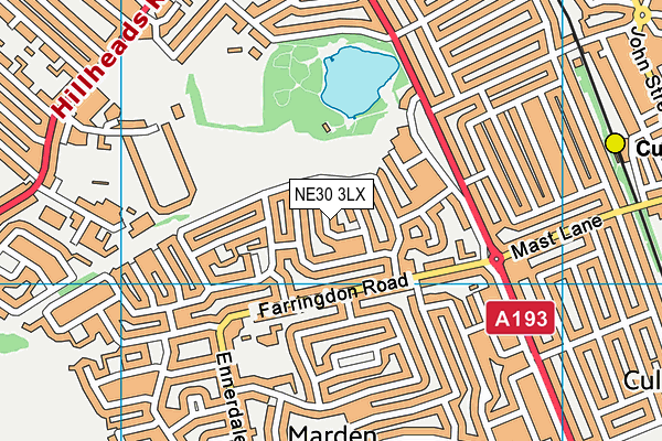NE30 3LX map - OS VectorMap District (Ordnance Survey)