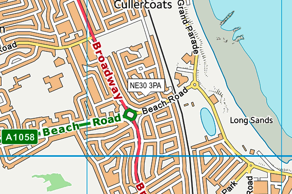 NE30 3PA map - OS VectorMap District (Ordnance Survey)