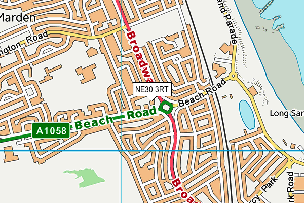 NE30 3RT map - OS VectorMap District (Ordnance Survey)