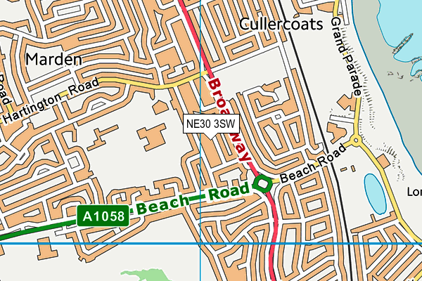 NE30 3SW map - OS VectorMap District (Ordnance Survey)