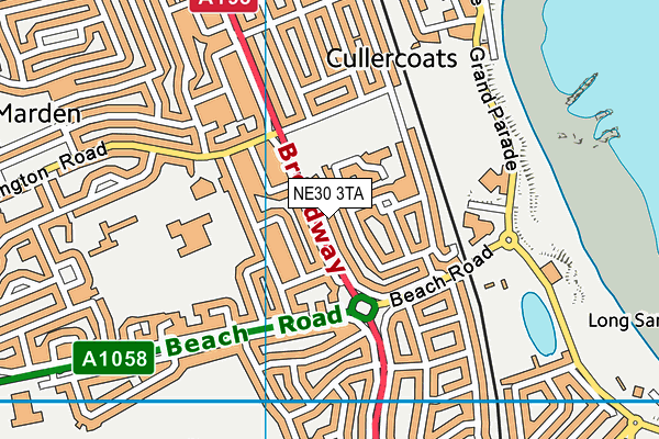 NE30 3TA map - OS VectorMap District (Ordnance Survey)