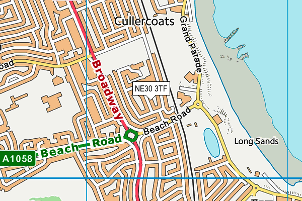 NE30 3TF map - OS VectorMap District (Ordnance Survey)