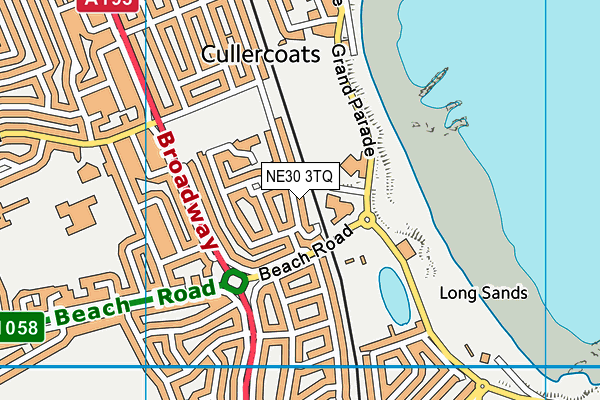 NE30 3TQ map - OS VectorMap District (Ordnance Survey)