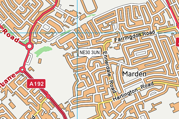 NE30 3UN map - OS VectorMap District (Ordnance Survey)