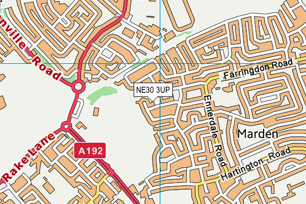 NE30 3UP map - OS VectorMap District (Ordnance Survey)