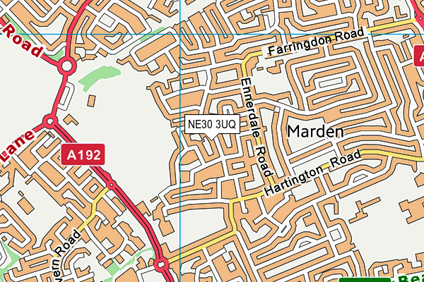 NE30 3UQ map - OS VectorMap District (Ordnance Survey)