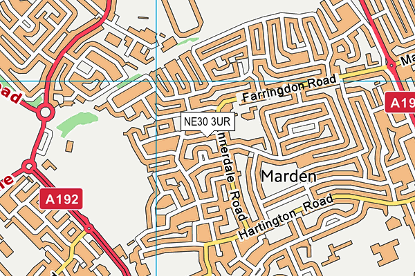 NE30 3UR map - OS VectorMap District (Ordnance Survey)