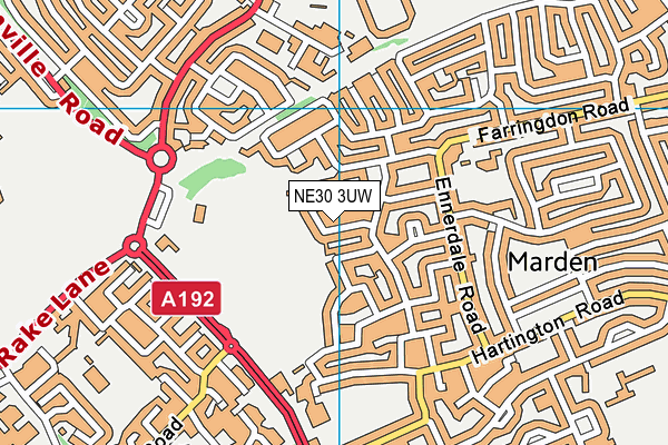 NE30 3UW map - OS VectorMap District (Ordnance Survey)