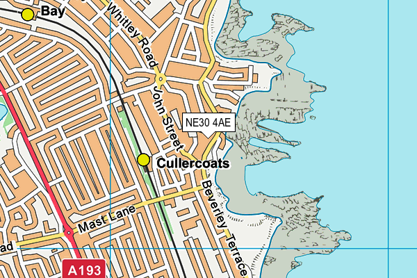 NE30 4AE map - OS VectorMap District (Ordnance Survey)