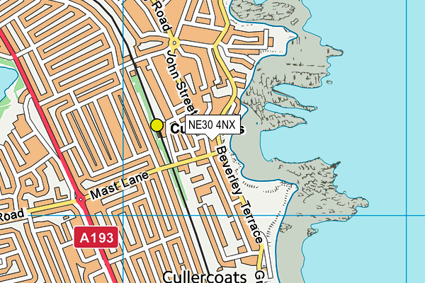 NE30 4NX map - OS VectorMap District (Ordnance Survey)