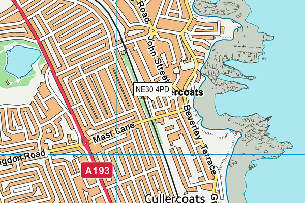 NE30 4PD map - OS VectorMap District (Ordnance Survey)