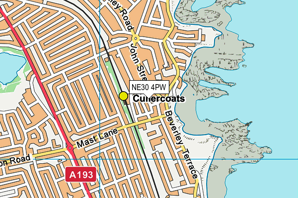 NE30 4PW map - OS VectorMap District (Ordnance Survey)