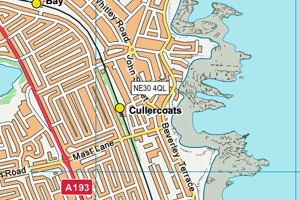 NE30 4QL map - OS VectorMap District (Ordnance Survey)