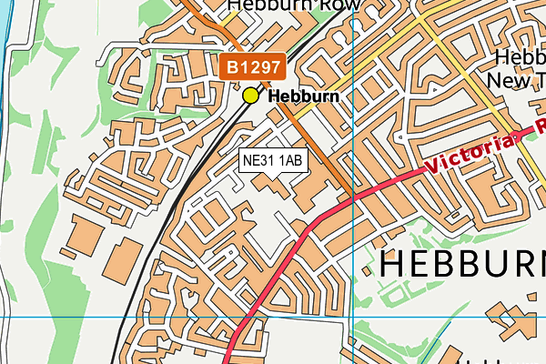 Hebburn Central map (NE31 1AB) - OS VectorMap District (Ordnance Survey)