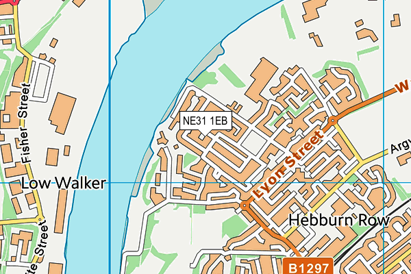 NE31 1EB map - OS VectorMap District (Ordnance Survey)