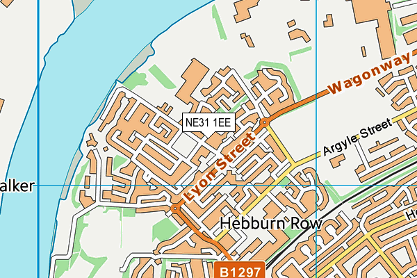 NE31 1EE map - OS VectorMap District (Ordnance Survey)