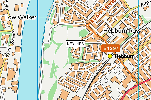 King George V Playing Fields (Hebburn) map (NE31 1RS) - OS VectorMap District (Ordnance Survey)