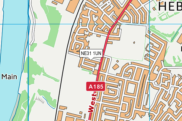 Hebburn Sports Club map (NE31 1UN) - OS VectorMap District (Ordnance Survey)