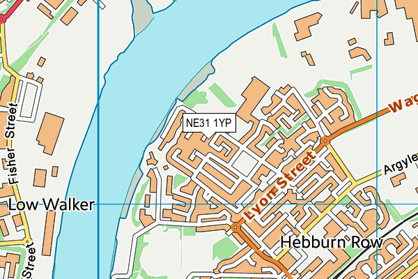 NE31 1YP map - OS VectorMap District (Ordnance Survey)