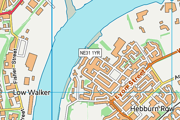NE31 1YR map - OS VectorMap District (Ordnance Survey)