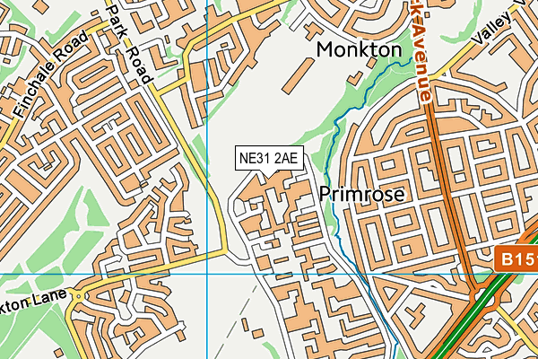 NE31 2AE map - OS VectorMap District (Ordnance Survey)