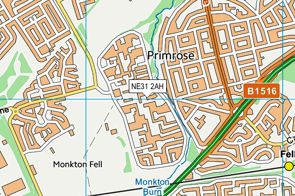 NE31 2AH map - OS VectorMap District (Ordnance Survey)