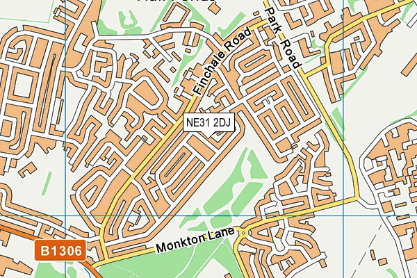 NE31 2DJ map - OS VectorMap District (Ordnance Survey)