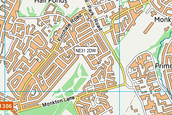 NE31 2DW map - OS VectorMap District (Ordnance Survey)