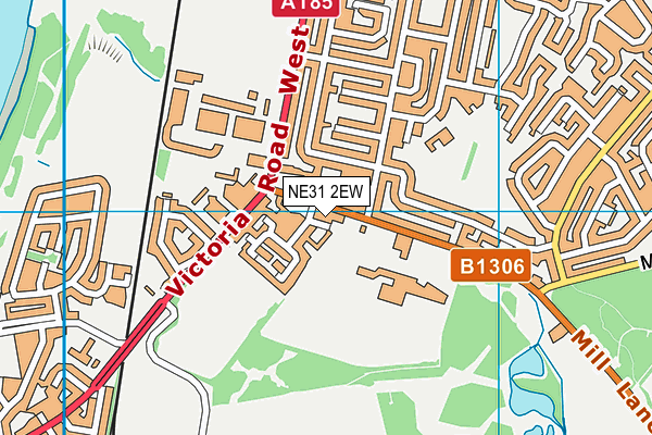 NE31 2EW map - OS VectorMap District (Ordnance Survey)