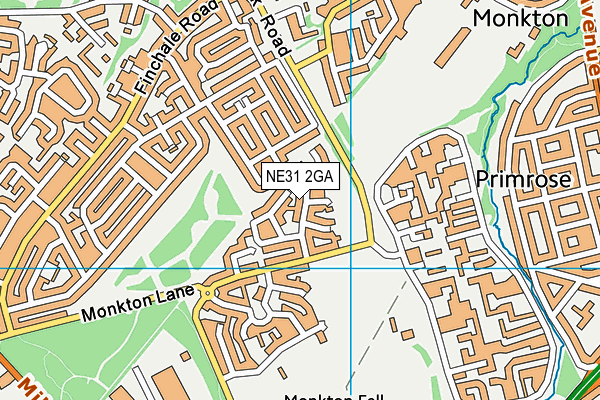 NE31 2GA map - OS VectorMap District (Ordnance Survey)
