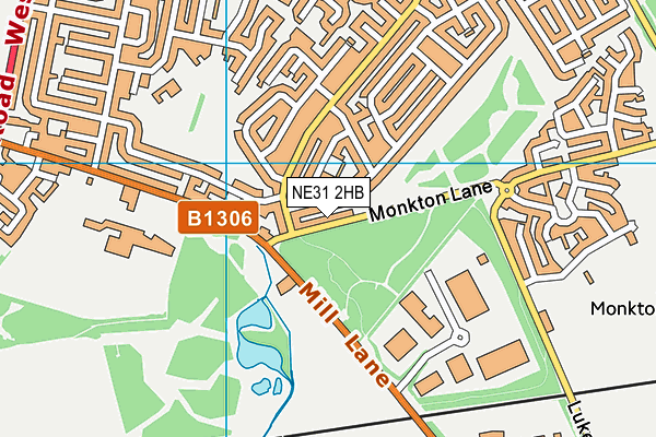 NE31 2HB map - OS VectorMap District (Ordnance Survey)