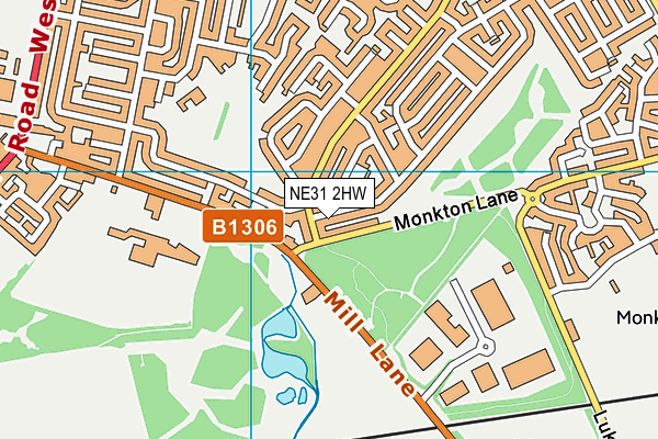 NE31 2HW map - OS VectorMap District (Ordnance Survey)