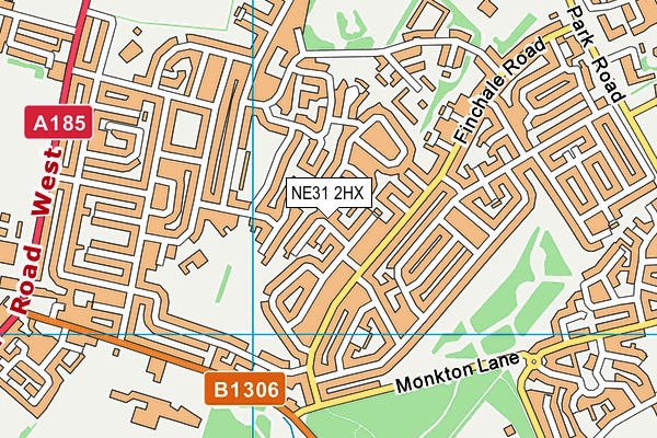 NE31 2HX map - OS VectorMap District (Ordnance Survey)