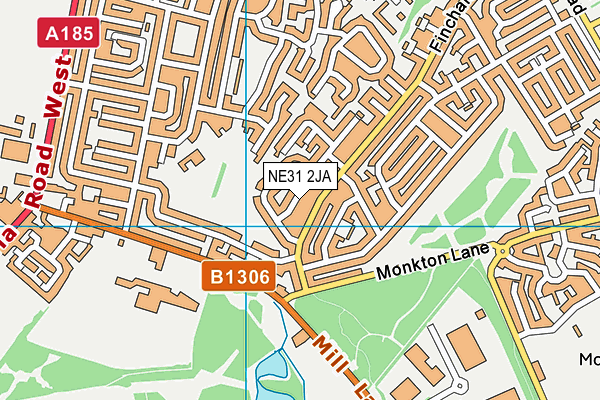 NE31 2JA map - OS VectorMap District (Ordnance Survey)