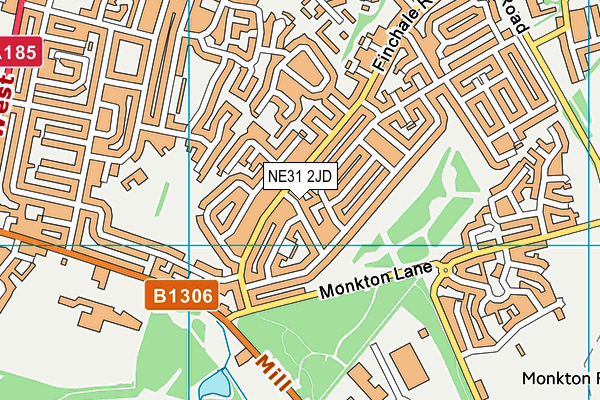 NE31 2JD map - OS VectorMap District (Ordnance Survey)