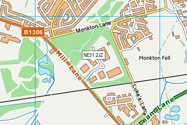 NE31 2JZ map - OS VectorMap District (Ordnance Survey)